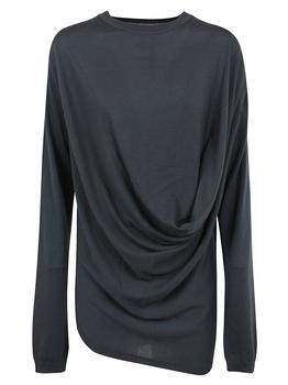 Rick Owens是什么牌子, Rick Owens | Rick Owens Draped Round Neck Sweater商品图片 8.1折