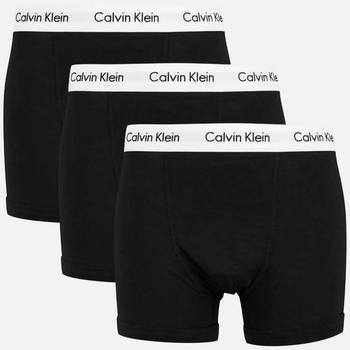 ck内裤男, Calvin Klein | Calvin Klein Men's Cotton Stretch 3-Pack Trunks - Black商品图片 额外7.5折, 额外七五折