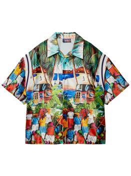 推荐Printed Cotton Blend Bowling Shirt商品