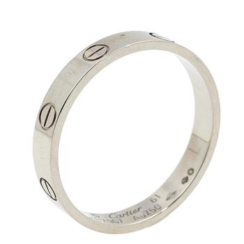 推荐Cartier Love 18k White Gold Narrow Wedding Band Ring Size 61商品