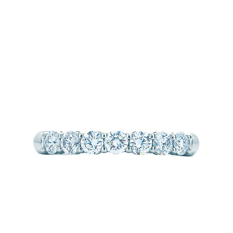 商品  Tiffany & Co./蒂芙尼 22春夏新款Embrace系列 铂金950镶嵌半圈钻石戒指GRP00004图片