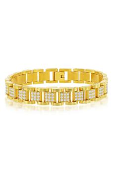 推荐Gold-Tone CZ Watch Link Bracelet商品