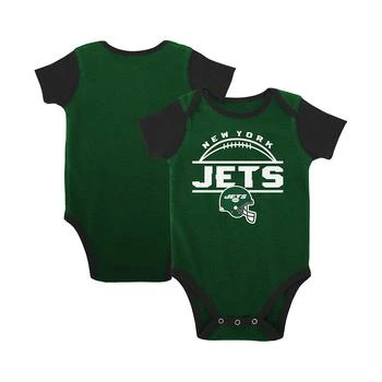Outerstuff | Baby Boys and Girls Green, Black New York Jets Home Field Advantage Three-Piece Bodysuit, Bib and Booties Set,商家Macy's,价格¥238