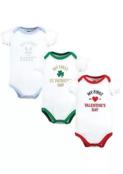 Hudson | Hudson Baby Infant Boy Cotton Bodysuits, Boy First Valentine Easter商品图片,