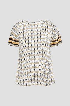 maje正品, Maje | Lolina pleated printed crepe top商品图片 2.9折