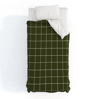 DENY Designs | Summer Sun Home Art Grid Olive Green Polyester Duvet,商家Premium Outlets,价格¥941