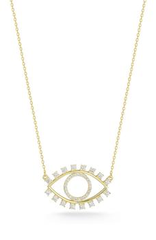 商品GLAZE JEWELRY | 14K Gold Plated Sterling Silver CZ Evil Eye Necklace,商家Nordstrom Rack,价格¥337图片