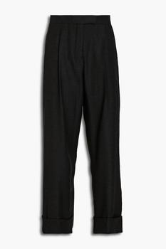 Oscar de la Renta | Cropped wool-blend flannel straight-leg pants商品图片,5折