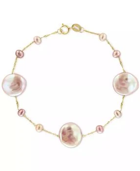 Effy | EFFY® Cultured Freshwater Baroque Pearl (3-12mm) Bracelet in 14k Gold,商家Macy's,价格¥850