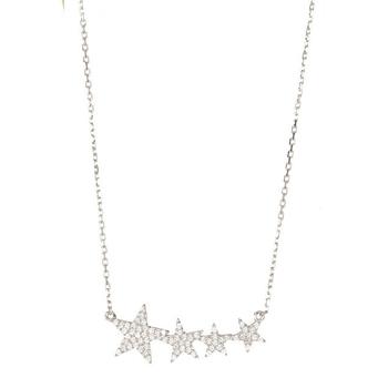 product Adornia .925 Sterling Silver Crystal Starburst Necklace image