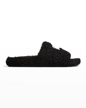 Balenciaga | Men's Furry Logo Slides商品图片,