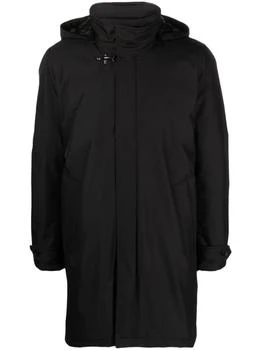 FAY | Black Technical Gabardine Raincoat,商家Italist,价格¥7597