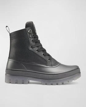 Karl Lagerfeld Paris | Men's Fleece-Lined Leather Lace-Up Winter Boots 