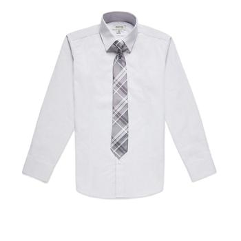 商品Kenneth Cole | Big Boys Textured Classic Long Sleeve Shirt and Tie Set,商家Macy's,价格¥280图片