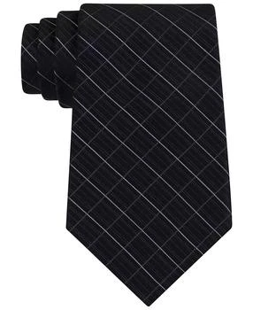 Calvin Klein | Etched Large Grid Windowpane Slim Tie,商家Macy's,价格¥264