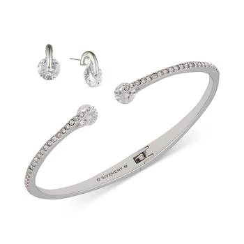 Givenchy | 2-Pc. Set Color Floating Stone & Crystal Cuff Bangle Bracelet & Matching Stud Earrings,商家Macy's,价格¥458