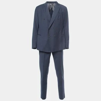 推荐Emporio Armani Navy Blue Pinstriped Wool City Line Suit XL商品