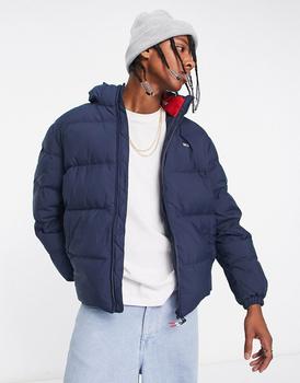 推荐Tommy Jeans essential polyester hooded puffer jacket in navy商品