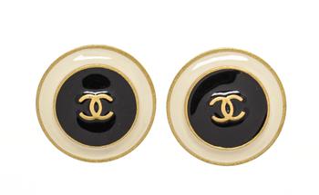 [二手商品] Chanel | Chanel Yellow Round CC Earring商品图片,