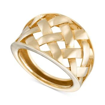 Macy's | Polished Basketweave Openwork Statement Ring in 10k Gold,商家Macy's,价格¥3123