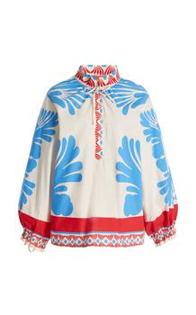 推荐La DoubleJ - Women's Printed Cotton Shirt and Sassy - Blue - XS - Moda Operandi商品