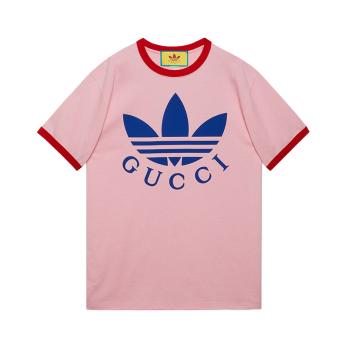 推荐【预售3-7天】GUCCI/古驰 22年秋冬新款 adidas联名系列 女士粉色纯棉Logo印花短袖T恤702612XJEB15939商品