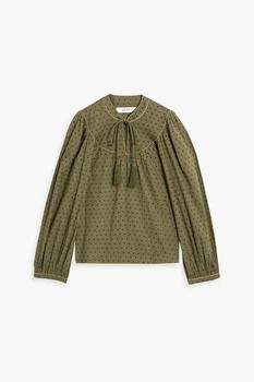 Joie | Keena striped fil coupé cotton-jacquard blouse,商家THE OUTNET US,价格¥235