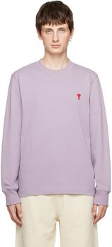 AMI | Purple Ami de Cœur Long Sleeve T-Shirt商品图片,4.8折