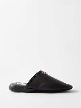 推荐Pebbled-leather slippers商品