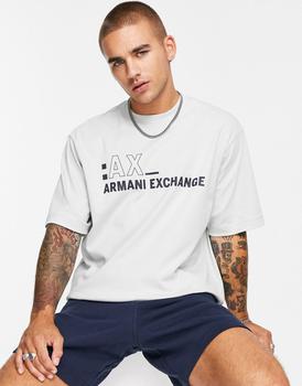 Armani Exchange | Armani Exchange oversized logo t-shirt in grey商品图片,