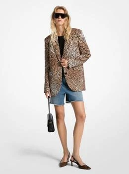 Michael Kors | Cheetah Print Stretch Crepe Blazer,商家Michael Kors,价格¥615