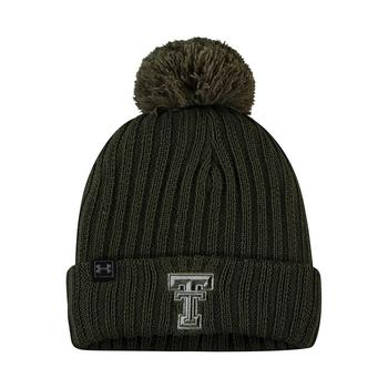 Under Armour | Men's Olive Texas Tech Red Raiders Freedom Collection Cuffed Knit Hat with Pom商品图片,
