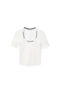 Alexander Wang | LOGO JACQUARD SHORT-SLEEVE TEE IN STRETCH KNIT商品图片,