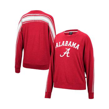 Colosseum | Women's Heathered Crimson Alabama Crimson Tide Team Oversized Pullover Sweatshirt商品图片,