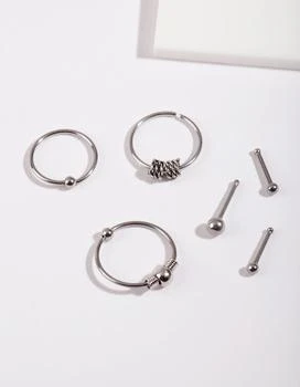 Lovisa | Rhodium Surgical Steel Ring & Bead Nose Pack,商家Premium Outlets,价格¥134