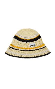 推荐Ganni - Women's Crocheted Cotton Hat - Yellow - XS/S - Moda Operandi商品
