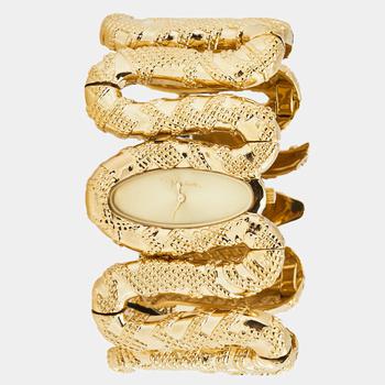 推荐Roberto Cavalli Yellow Gold Plated Stainless Steel Cleopatra R7253195517 Women's Wristwatch 40 mm商品