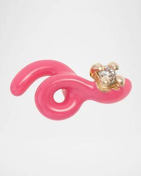 Bea Bongiasca | 9K Yellow Gold and Pink Enameled Sterling Silver Diamond Mini Loop Earring, Single,商家Neiman Marcus,价格¥2806