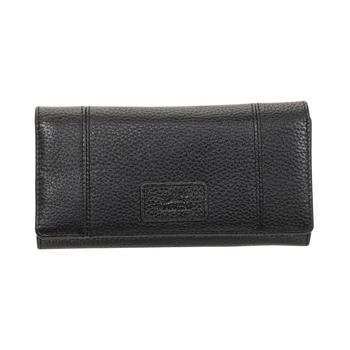 Vicenzo Leather, Mancini Leather Goods | Women's Pebbled Collection RFID Secure Trifold Wing Wallet商品图片 