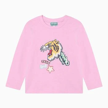 推荐Pink crew-neck T-shirt with print商品