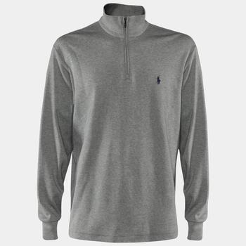男装拉夫劳伦毛衣, [二手商品] Ralph Lauren | Polo Ralph Lauren Grey Knit Zip Front Embroidered Long Sleeve Sweater L商品图片 3.7折
