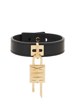 推荐Padlock black leather bracelet商品