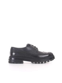 推荐Santoni Men's  Black Leather Lace Up Shoes商品