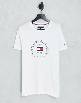 Tommy Hilfiger | Tommy Hilfiger flag arch logo cotton t-shirt in white商品图片,