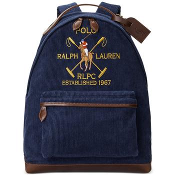 Men's Crest Leather-Trim Corduroy Backpack