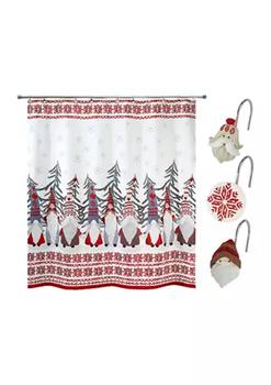商品Avanti | Christmas Gnomes Shower Curtain and Hooks Set,商家Belk,价格¥227图片