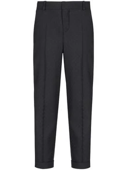 Balmain | Monogram Jacquard Straight Wool Pants,商家Italist,价格¥9385