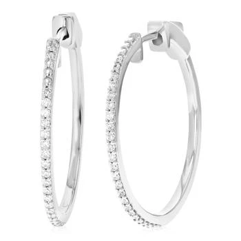 Vir Jewels | 1/4 cttw Round Lab Grown Diamond Hoop Earrings .925 Sterling Silver Prong Set 1 Inch Size,商家Premium Outlets,价格¥1106