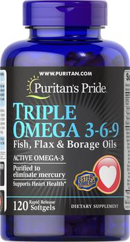 推荐Triple Omega 3-6-9 Fish, Flax, Borage Oils 120 count商品