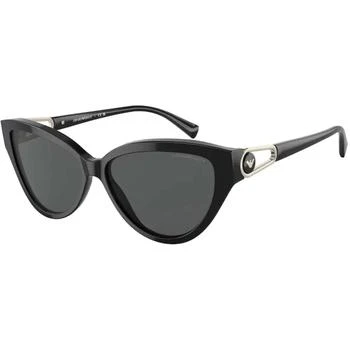 Emporio Armani | Emporio Armani Women's Sunglasses - Shiny Black Plastic Cat Eye Frame | 4192F 501787 5.8折×额外9折x额外9折, 额外九折